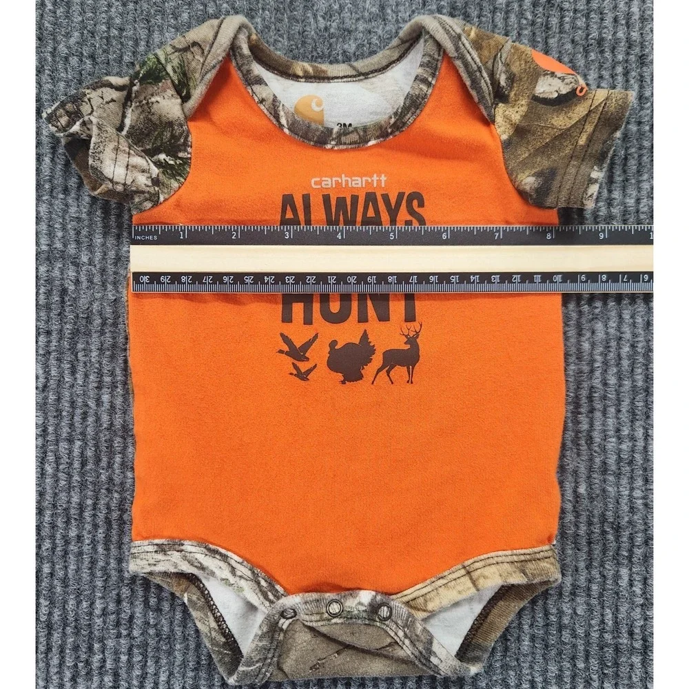 Carhartt One Piece Baby Size 3 Month "Always On The Hunt" Short Sleeves - Picture 9 of 11